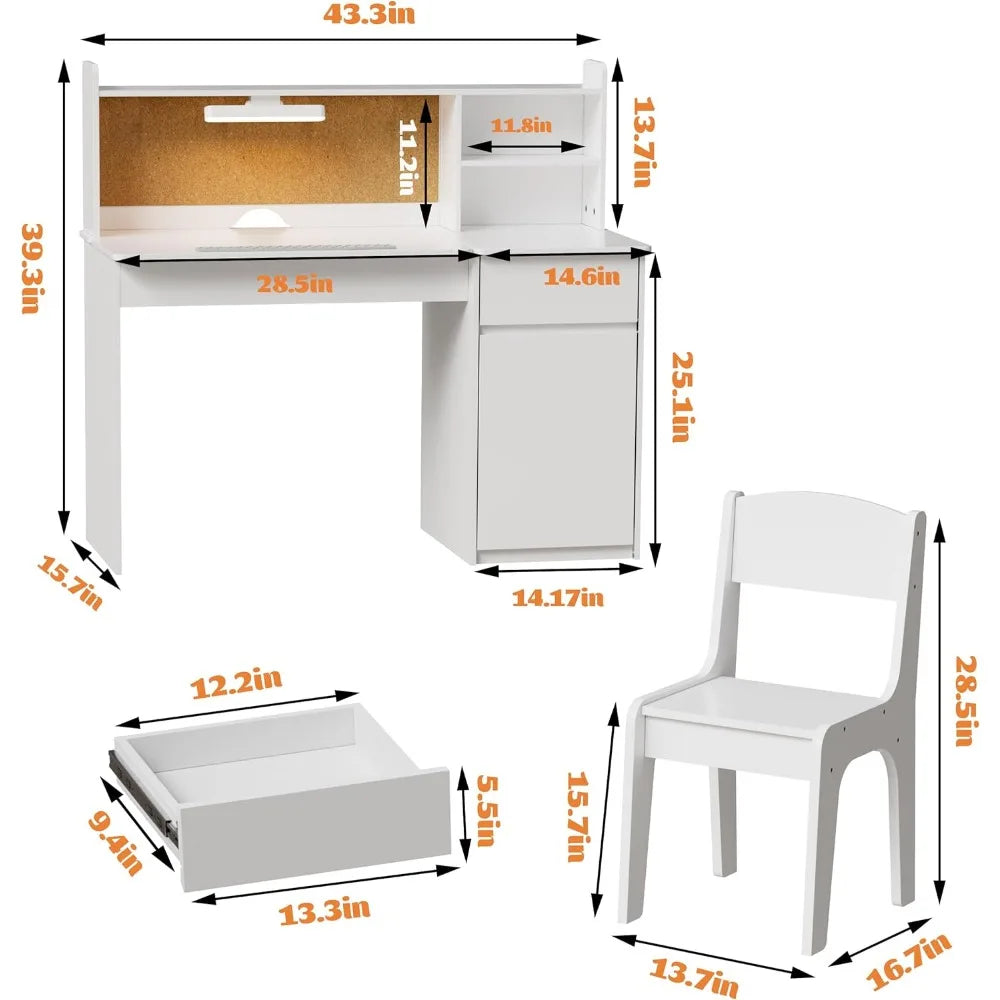 Kids Study Desk and Chair Set